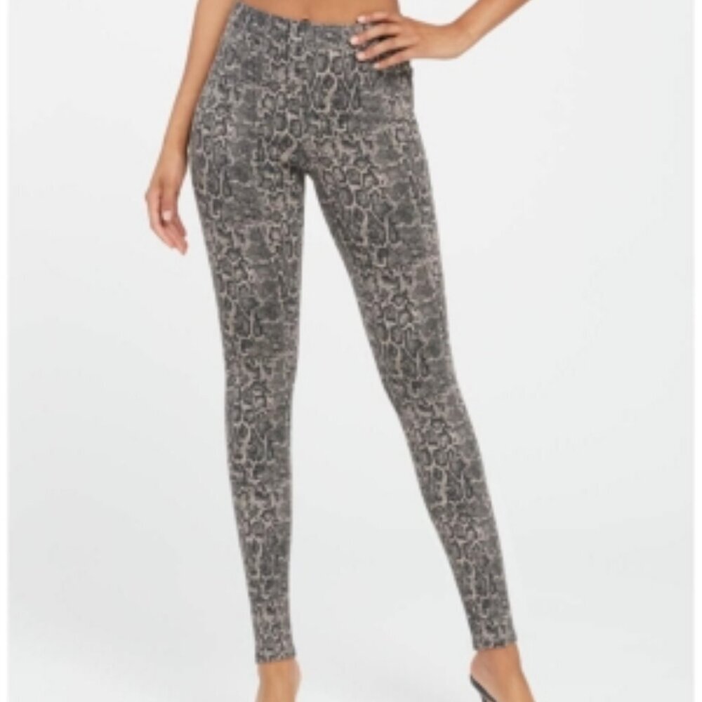 NWT SPANX Ankle Jean-ish Legging Taupe Snakeskin Size Small S/P